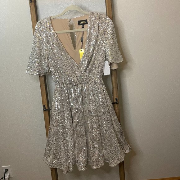 Silver Sequin Mini Dress - Picture 2 of 16